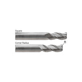 Square E5G95 & Corner Radius E5G97 , Carbide,  3 Flute Standard Length  ALU-POWER HPC End mills1/2~1